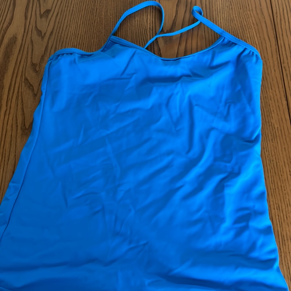 Light blue dance or gymnastic tank